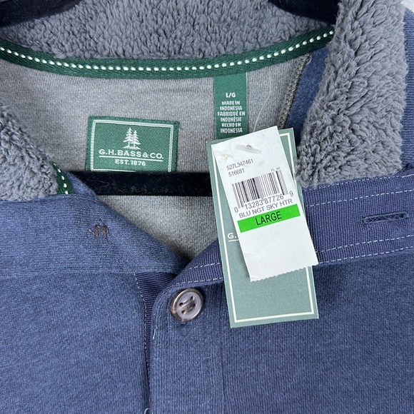 G.H. Bass Men’s Pullover Sweater Blue Size Large NWT - Picture 6 of 11
